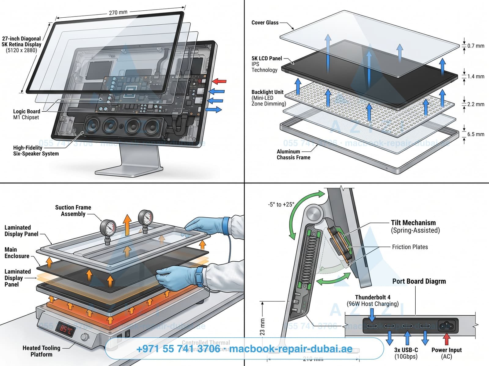 MacBook Air display repair Dubai — common screen faults infographic MacBook Air display repair Dubai — common screen faults infographic