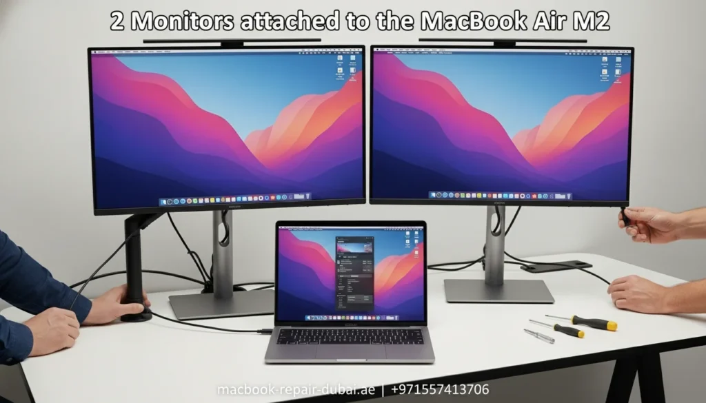 2 Monitors attached to the MacBook Air M2 2 Monitors attached to the MacBook Air M2