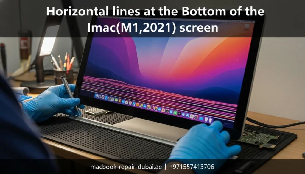 Horizontal lines at the Bottom of the iMac(M1,2021) screen Horizontal lines at the Bottom of the iMac(M1,2021) screen