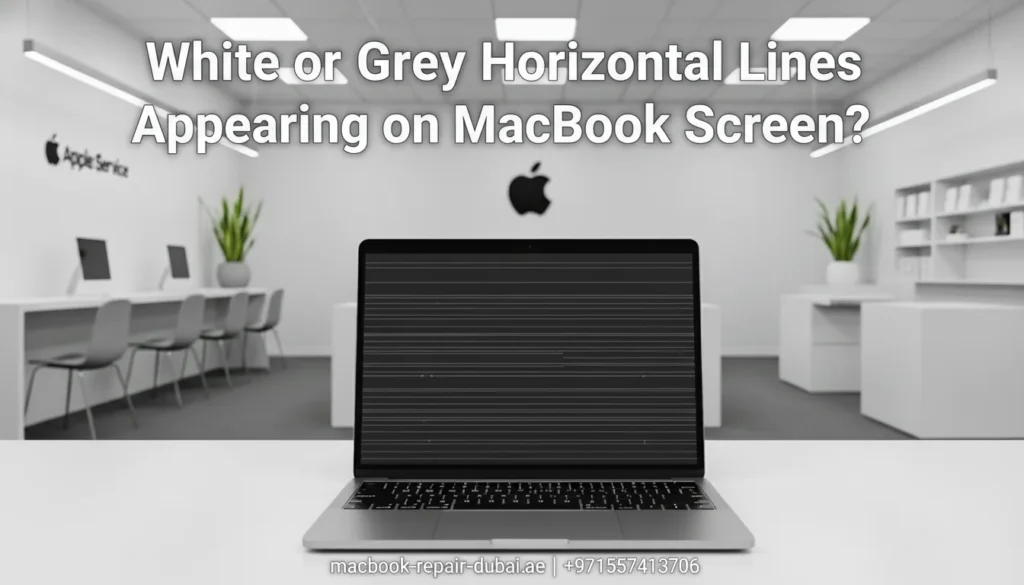 White or Grey Horizontal Lines Appearing on MacBook Screen_