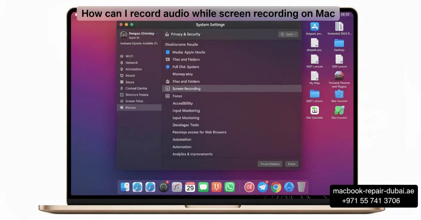 How can I record audio while screen recording on Mac?