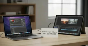 MacBook Pro M4 with Thunderbolt 5 and portable monitor