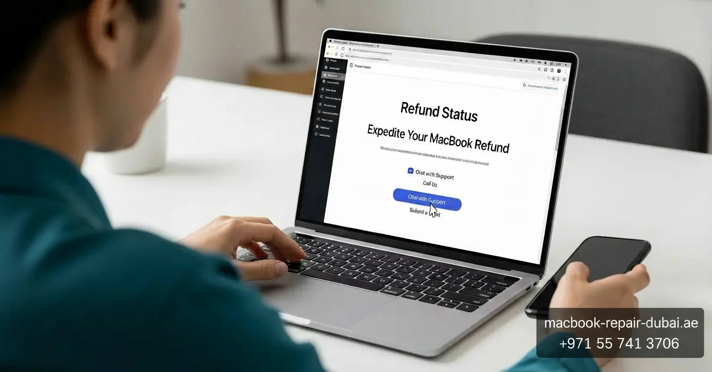 How can I expedite the refund process for the MacBook?